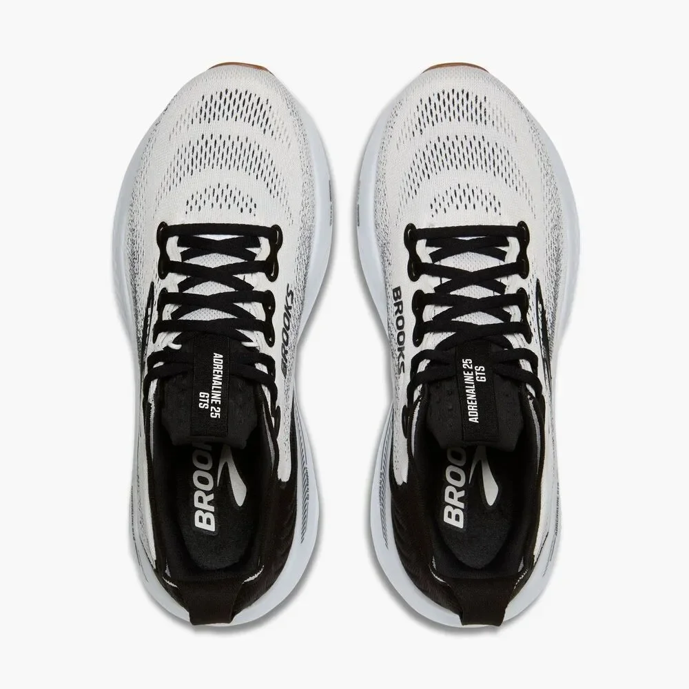 Brooks Adrenaline GTS 25 White Black Running Shoes 120443-1B-189 Women's 7.5